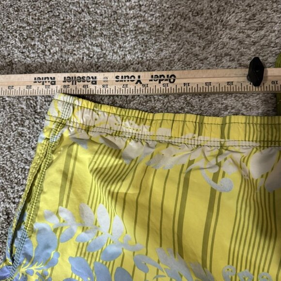 Tommy Bahama Shorts Mens XL Yellow Blue Floral Hawaiian Board Swim Trunks - Picture 8 of 11